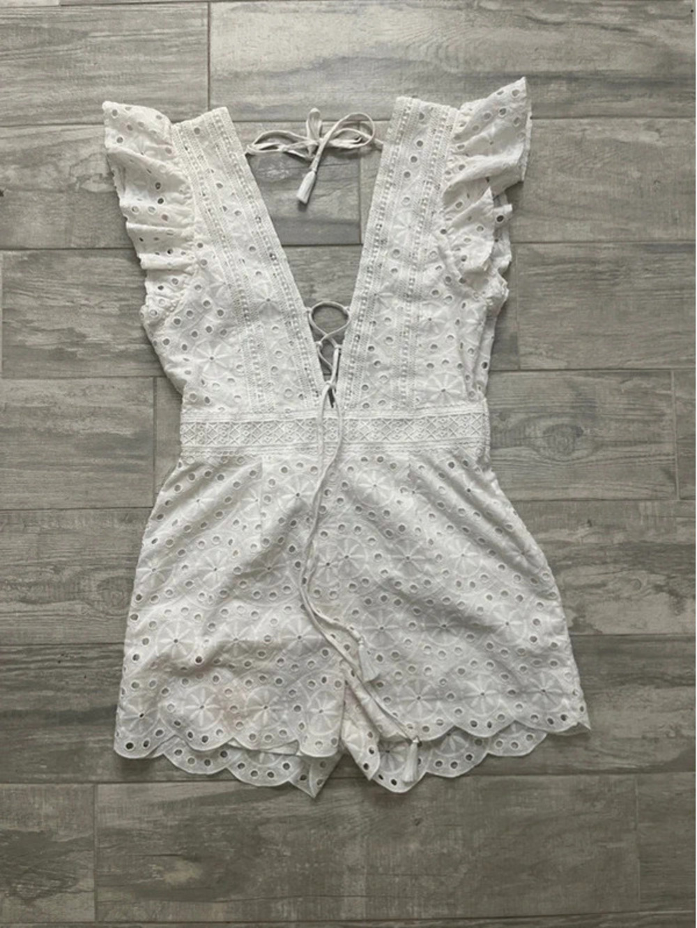 LAIA Anthropologie White Shorts Romper